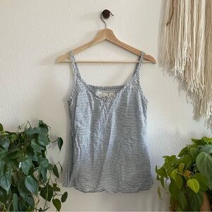 notPERFECTLINEN // Treviso Top // Lightweight Blue Stripe